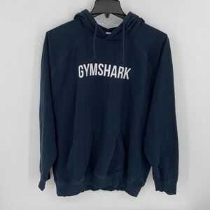 Gymshark Navy Blue Logo Graphic Hooded Sweatshirt Hoodie Men's‎ XXL